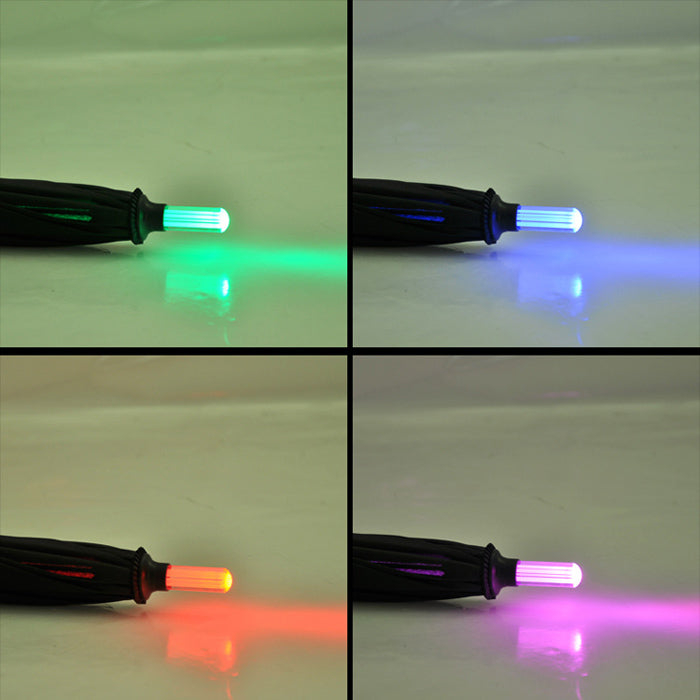 Waterproof Portable Night Walks Rainy Days Red Light Up Umbrella with Style LED Handle