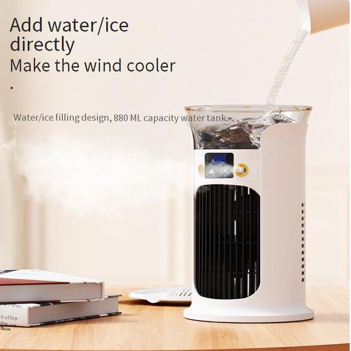 Humidifier Spray Desk Fan Air Cooler Portable Desktop Misting Fan Dual Spray Humidifying Fan With Light