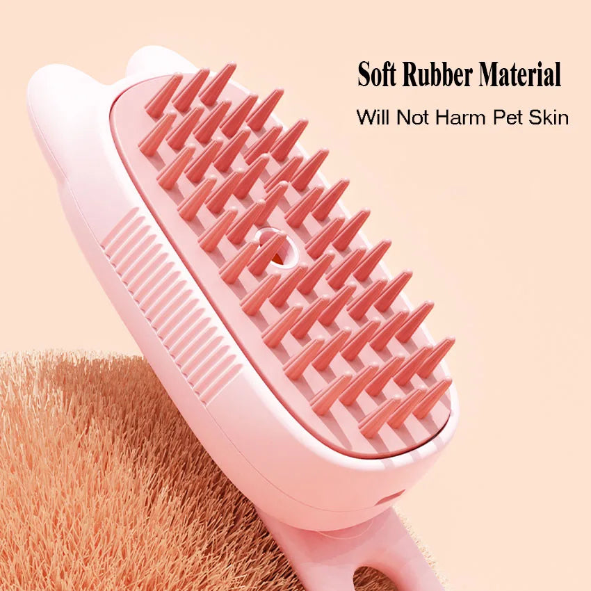 3-in-1 Rechargeable Cat Steam Brush 360 Rotatable Pet Dog Steamy Comb with Massage Spray