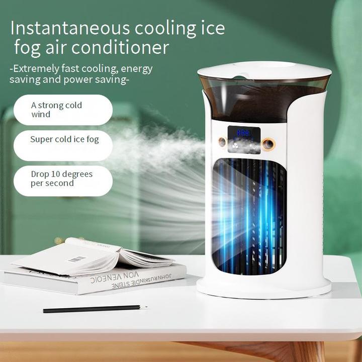 Humidifier Spray Desk Fan Air Cooler Portable Desktop Misting Fan Dual Spray Humidifying Fan With Light