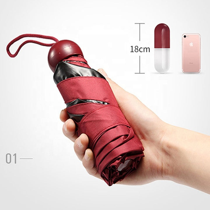 Waterproof Portable Night Walks Rainy Days Red Light Up Umbrella with Style LED Handle