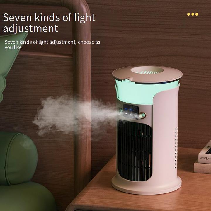 Humidifier Spray Desk Fan Air Cooler Portable Desktop Misting Fan Dual Spray Humidifying Fan With Light