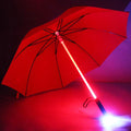 Waterproof Portable Night Walks Rainy Days Red Light Up Umbrella with Style LED Handle